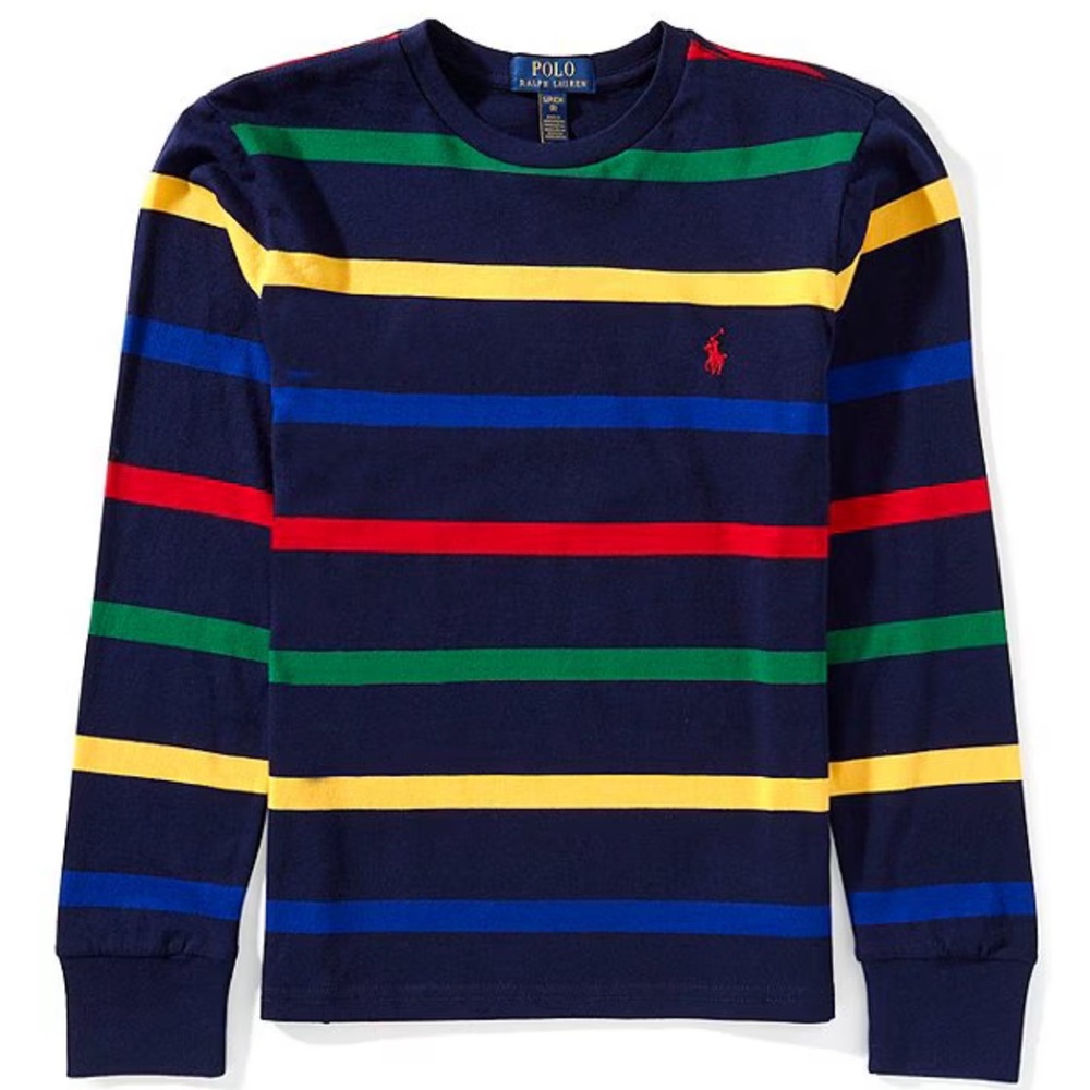Striped Long Sleeve Shirt with Logo